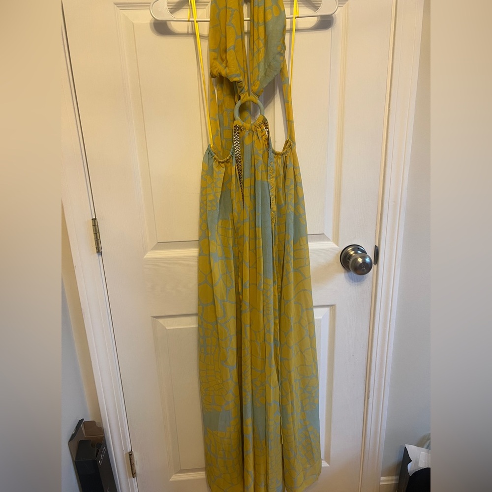 JLUXLABEL Yellow and Blue Patterned Dress
